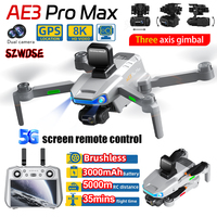 New AE3 Pro Max Screen Controll Drone 3-axis Gimbal Laser Obstacle Avoidance Quadcopter GPS Remote Control Aircraft Boy Gift