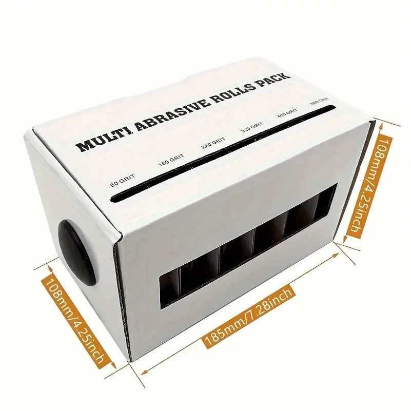 Diamond Cloth Rolls, 80/150/240/320/400/600 Grit Sandpaper Rolls, Metal Emery Cloth with Dispenser, Alumina Sandpaper