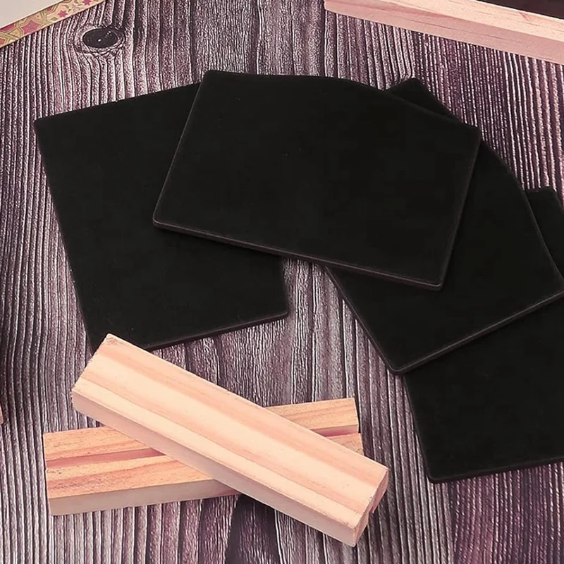 12PCS Mini Chalkboard Signs Small Blackboard Message Tabletop Board With Stands 10X7.2Cm