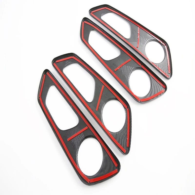 For Chery Omoda 5 C5 FX 2022-2024 ABS CarbonFiber Interior Inner Door Bowl Insert Cover Trim Door Bowl Decoration Stickercutylin