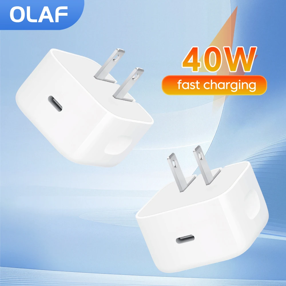 PD 40W Type C Charger Fast Charging Adapter USB C Phone Quick Charger For iPhone 15 16 17 Samsung Xiaomi Huawei Wall Charger
