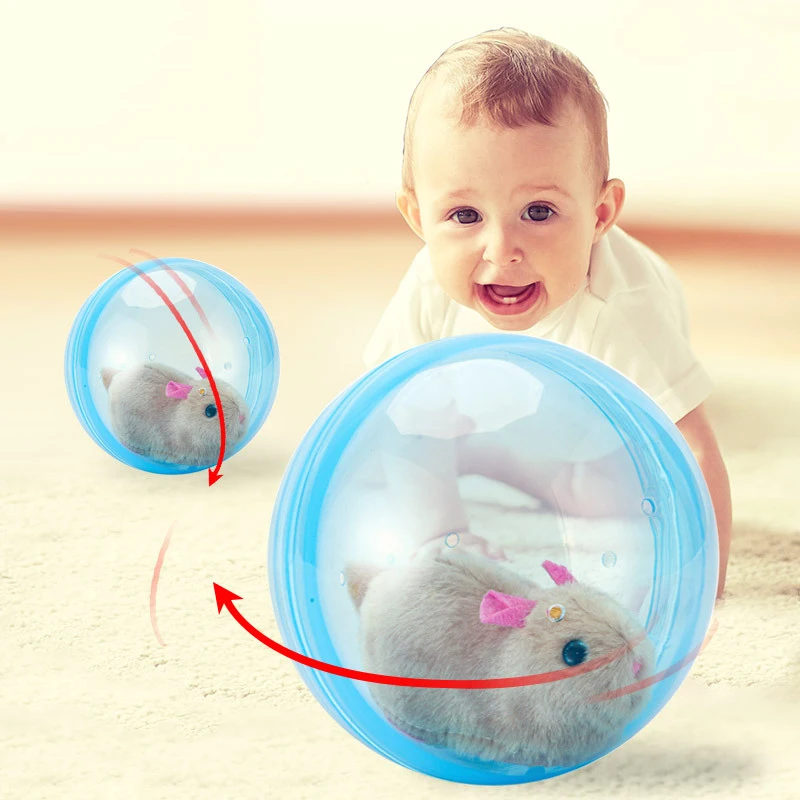 Creative New Kids Rolling Ball Rabbit Hamster Ball Toy Simulation Cute Plush Electric Small Animal Toy Automatic Rotating Toys