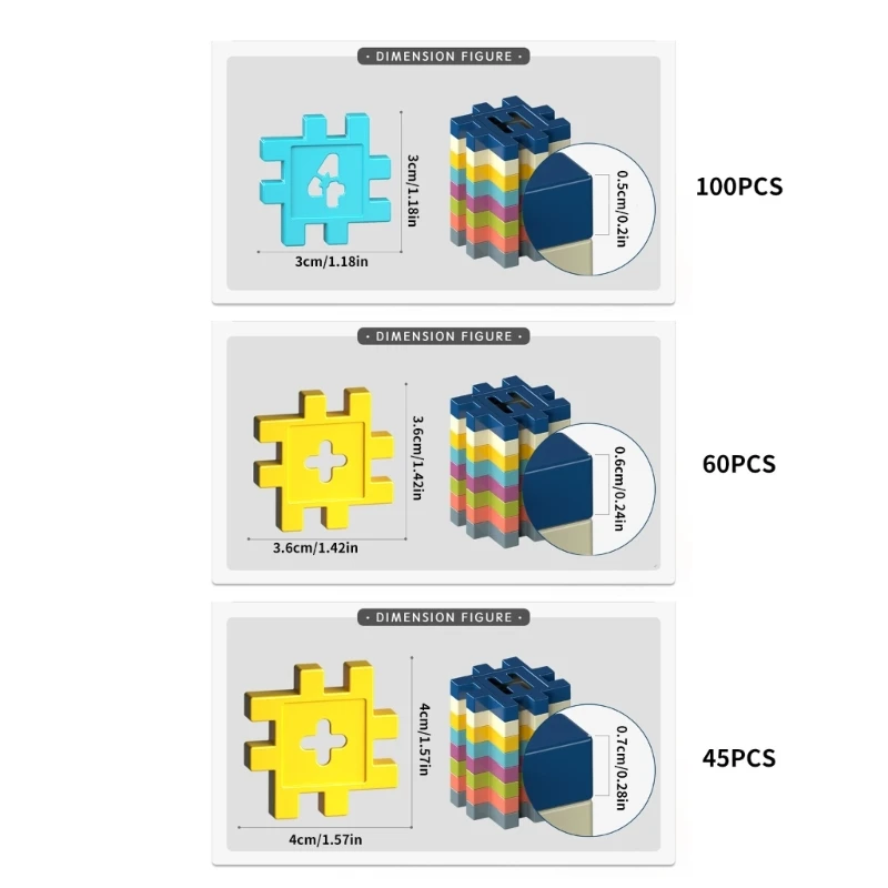 다채로운 빌딩 블록 세트 100개 조각으로 아이들의 상상력을 자극하여 직접 놀이와 조정을 할 수 있습니다