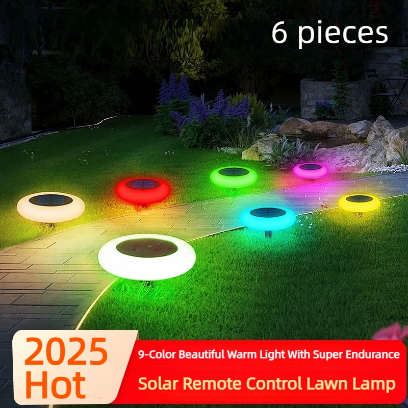 

2025 Newest Solar LED Garden Pathway Light 9 Modes Outdoor Waterproof Lawn Lamp for Camping Weddings Christmas Holiday Lighting