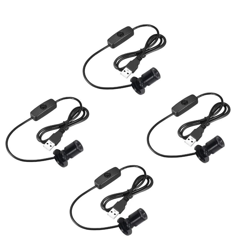 USB 5V Dimmable LED Spotlight Set 4Pcs for Retail Display Cases Entrances and Small Space Lighting Applications