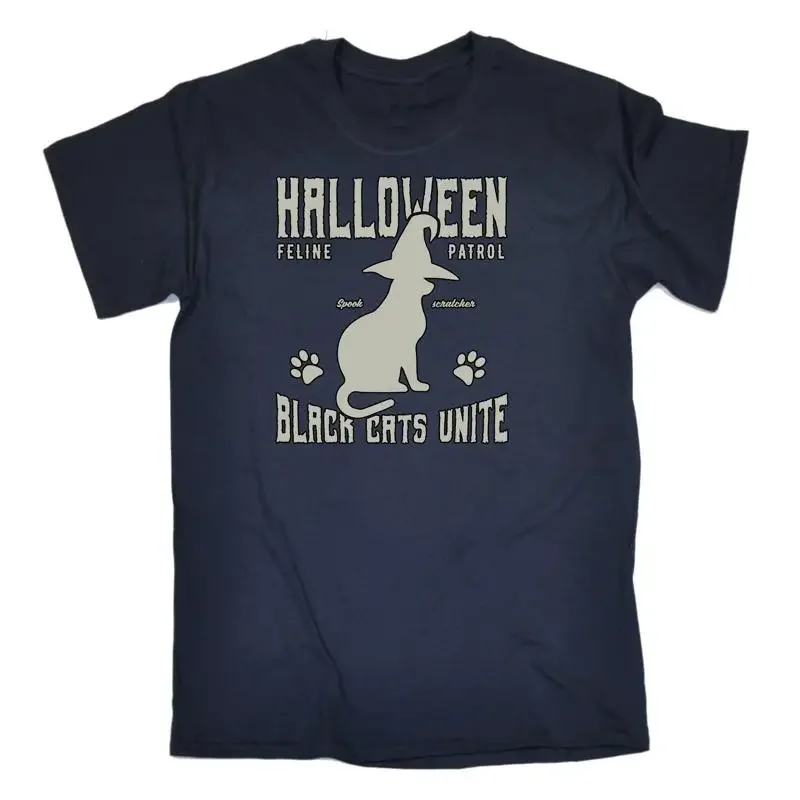 Halloween Feline Patrol Cat Cats Mens Funny T Shirt