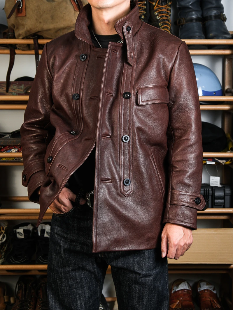 

Cobb Jaet Thi Special из козьей кожи, шерстяное клетчатое двухрядное пальто с пуговицами 740, молодежное повседневное винтажное пальто