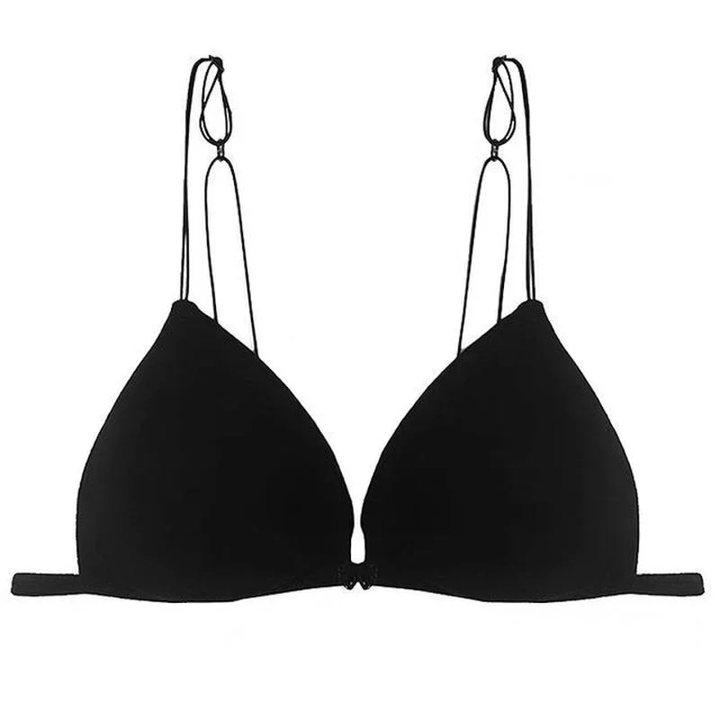 2022 French Triangle Cup Sexy Bra Without Steel Ring Push Up Seamless Small Chest Beauty Back Bras Women Summer Thin Underwear