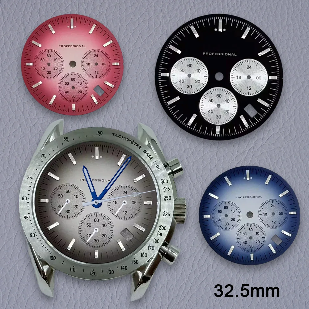 Watch modification parts 32.5mm S Dial Fit VK63 Movement Green Luminous Speed High-Quality vk63 Dial Watch Accessories
