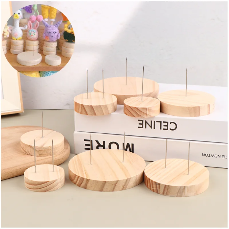 5cm/6cm/8cm/10cm Round Wooden Display Stand Holder Crochet Stands Rack Support Storage Base DIY Model Figure Action Suppprt Base