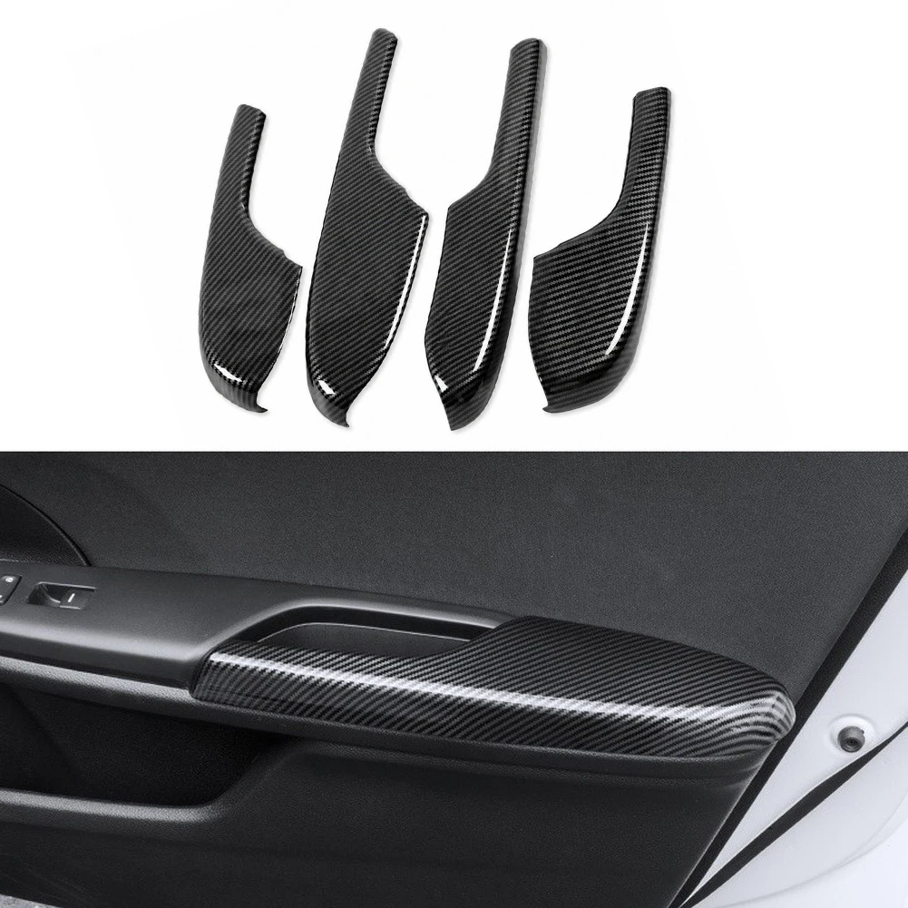 4pcs/set Armrest Cover For Honda For Civic Accessories 10th 2016-2020 Interior Door Armrest Cover Armrest Cover Sticker Trim