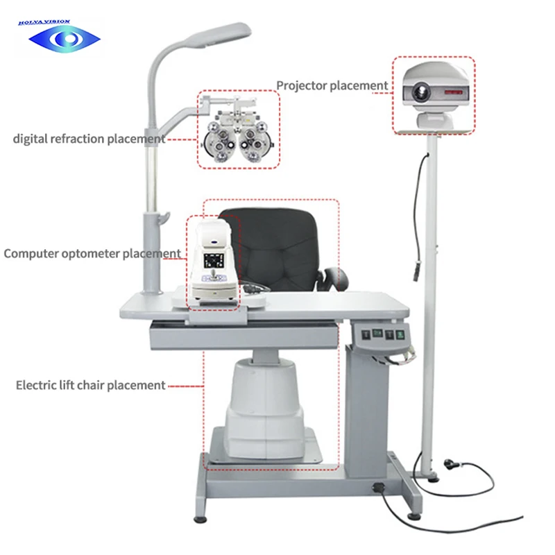 

Комбинированный стол и стул для оптометрии, блок офтальмологического преломления C-180A с оптовой ценой в Китае