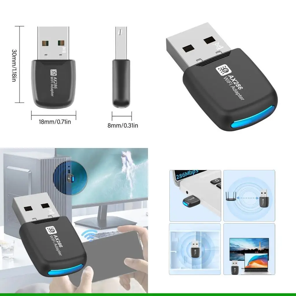 

U55C USB-ключ Wi-Fi 802.11ax 2,4 ГГц, беспроводное соединение AX312-WiFi6, 300 Мбит/с, высокоскоростной Wi-Fi-приемник