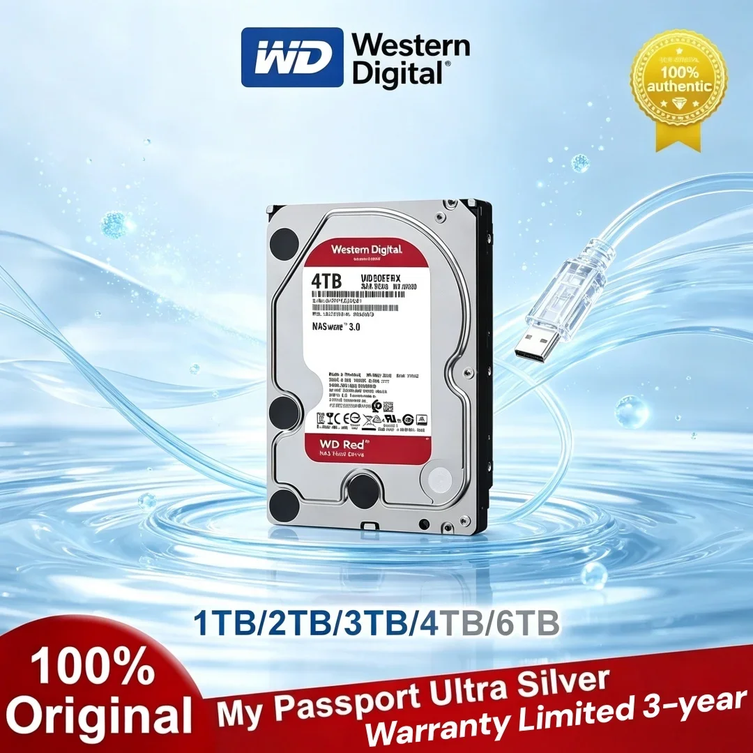 Hot Sale 3.5" Internal Hard Drive Western Digital WD Red NAS 1TB 2TB 4TB 6TB 5400RPM SATA 6Gb/s 64MB Cache for Desktop