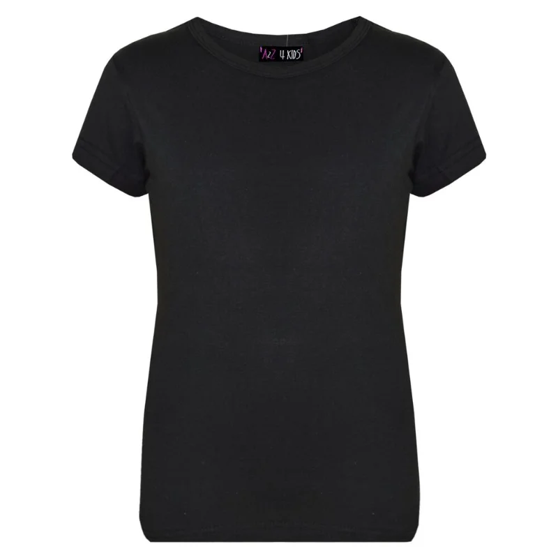 

Kids Black T Shirts 100% Cotton Plain School T-Shirt 3-13 Yr for Girls Top