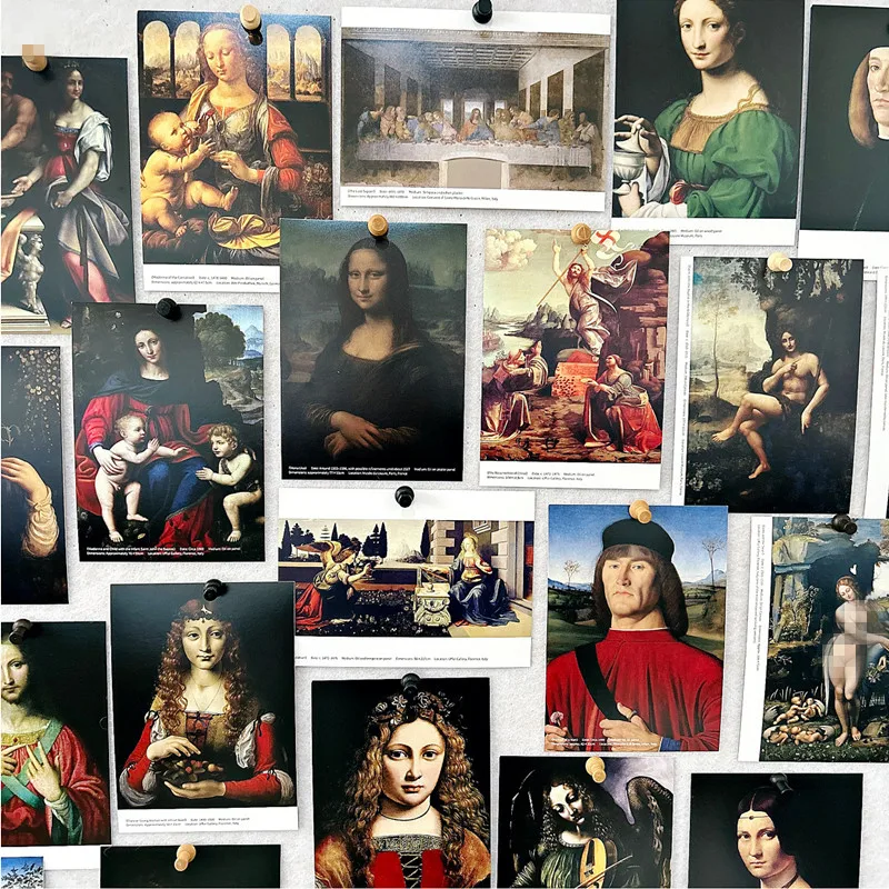 30 Pcs/Set Mona Lisa Oil Painting Postcard Retro Wish Meesage Card Gift&Greeting Card For DIY Decoration Home Painting Art Lover