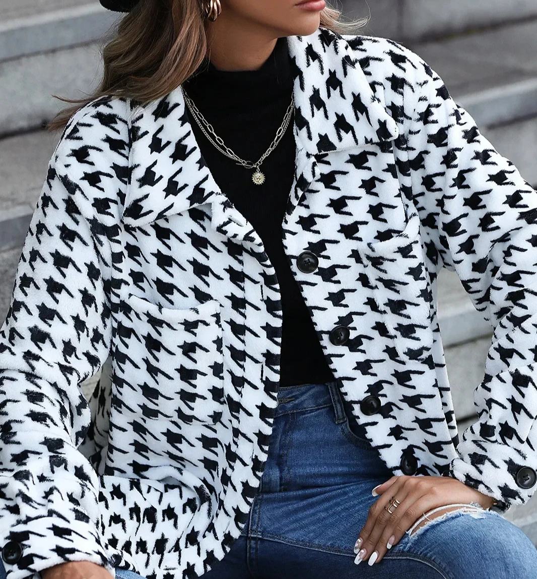 새로운 가을 캐주얼 여성용 긴 소매 루즈핏 벨벳 재킷 패셔너블