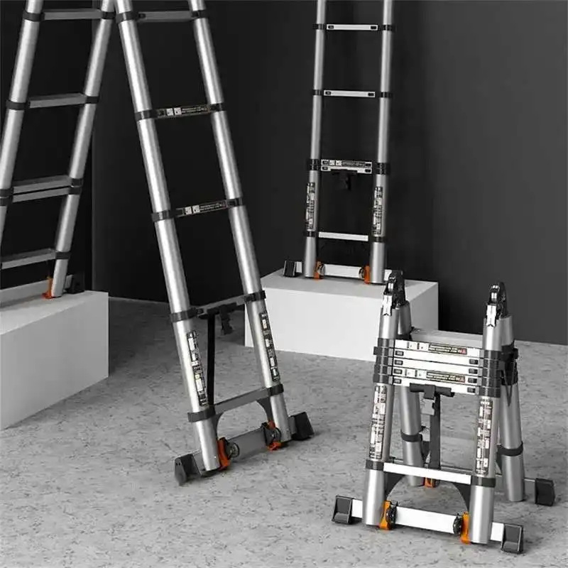 

Modern Telescopic Ladder Home Aluminum Folding Ladder Multi-function Herringbone Ladder Engineering Portable Lifting Stairs Z