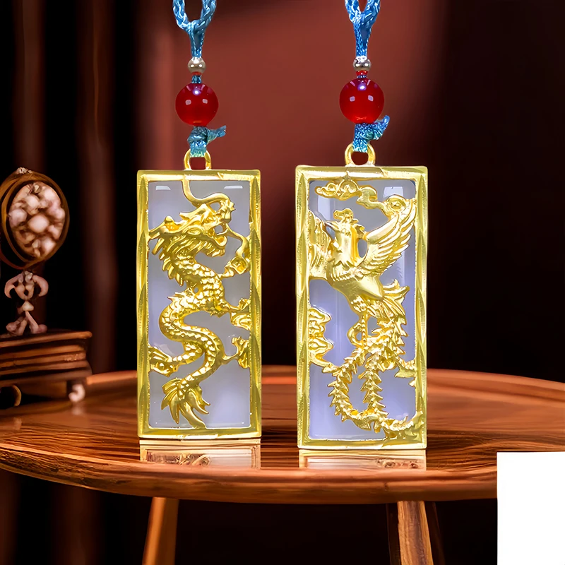 

Ожерелье с подвеской в виде феникса из белого Нефритового дракона, позолота 18 карат, модный подарок для мужчин и женщин, дизайнерские очаровательные роскошные подарки