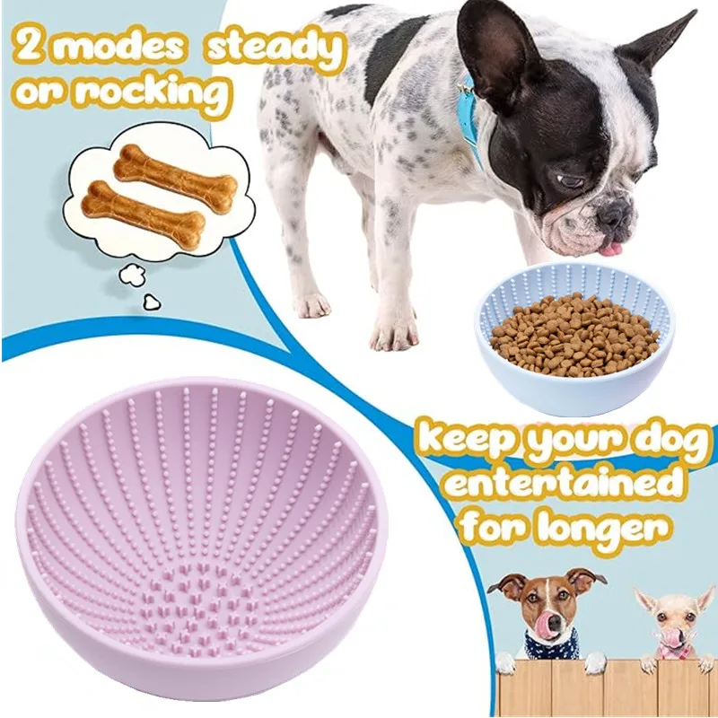 Pet supplies Stubborn slow food bowl licking pad silicone bowl with suction cups anti tipping and anti slip dog and cat bowl