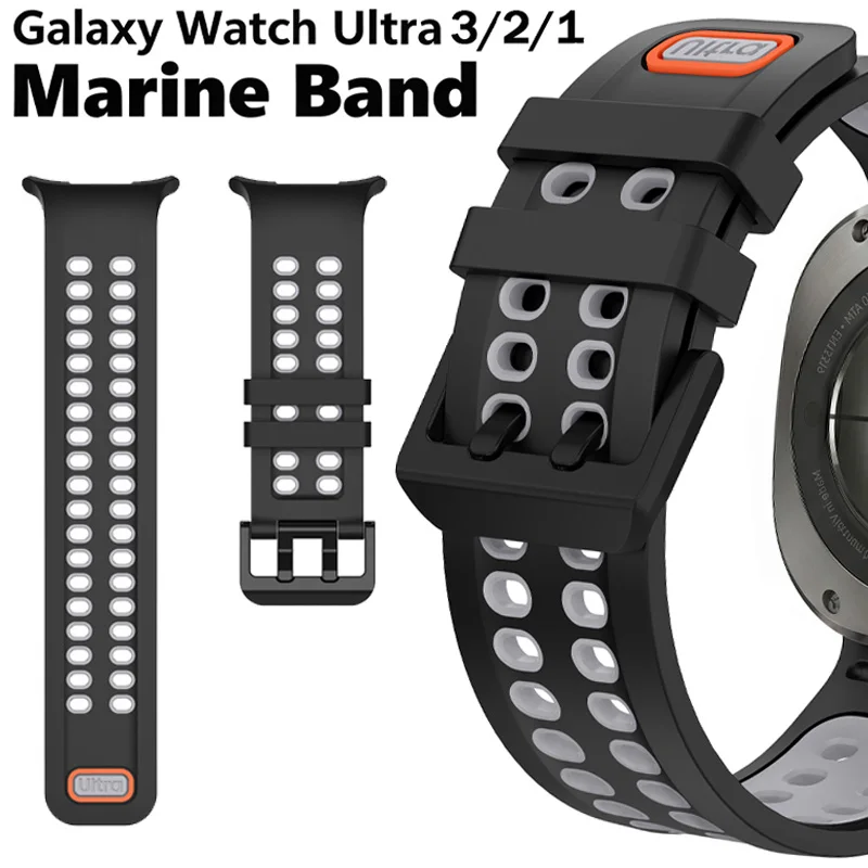 Marine-Band für Samsung Galaxy Watch Ultra 2 2026 Sport-Silikonarmband für Galaxy Ultra 47mm Uhrenarmband Zubehör