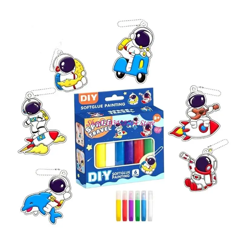  Party Activity Charm Set for Kids with Color Fill Keychain Fun