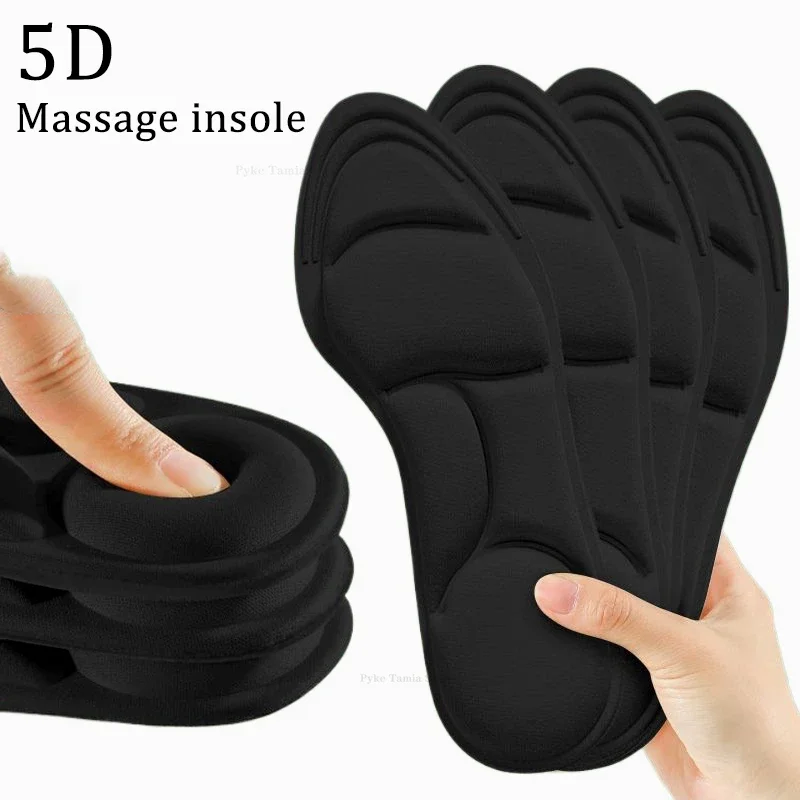 5D Memory Foam Massage Insoles Sport Running Breathable Soft Sole Insoles Orthopedic Arch Shoes Pad for Feet Care Cushion Insert