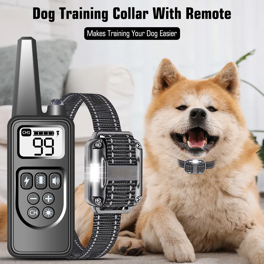 

Electronic dog trainer with 3 modes, IP67 waterproof and 99 adjustable strength for dog training