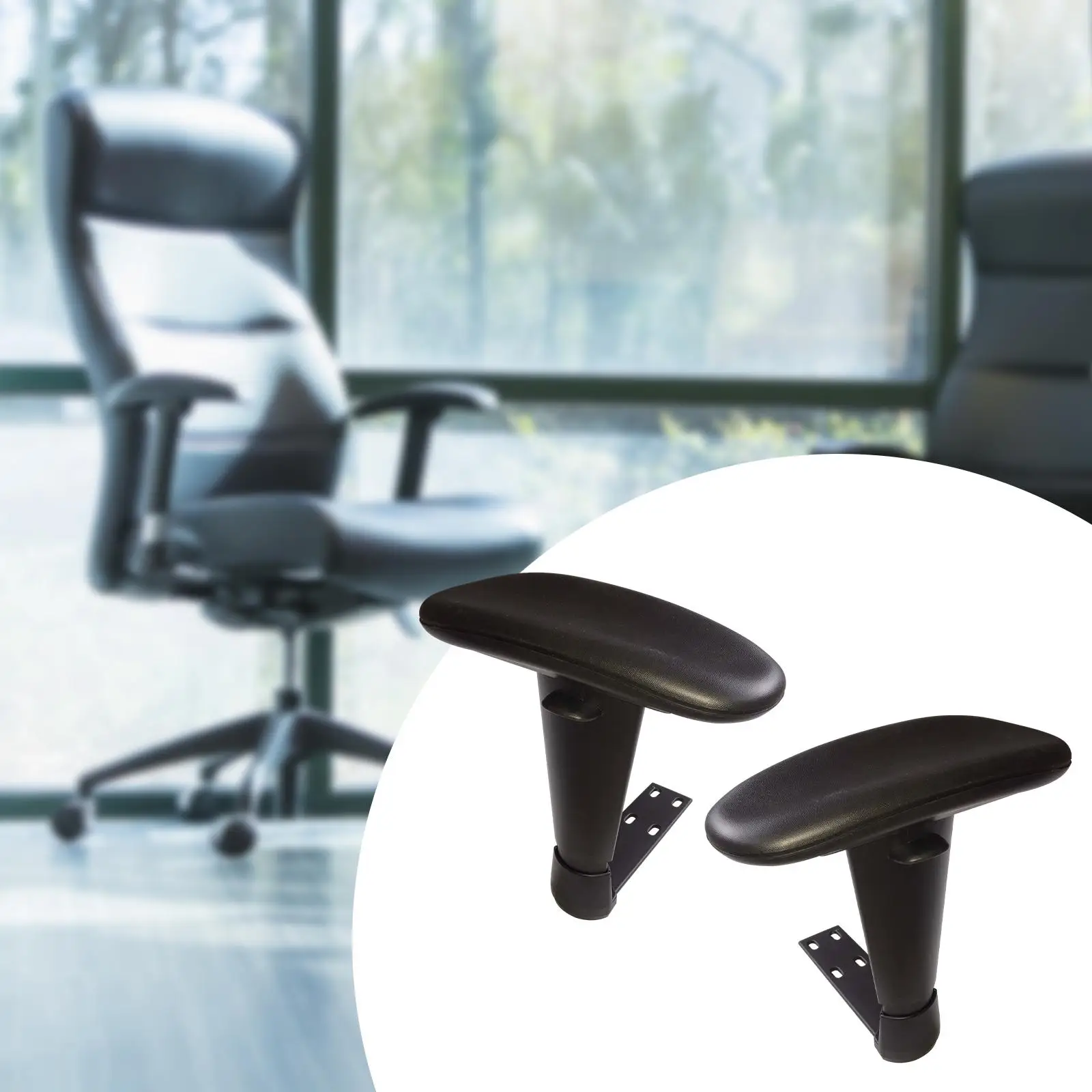 Adjustable Armrest Height Cushions PU Leather Bracket Liftable Parts Rotation for Office Swivel Chair