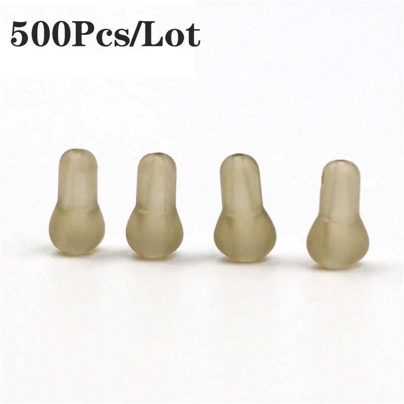 500Pcs/Lot Carp Fishing Accessories 10mm Soft Rubber Buffer Fishing Tulip Bead Helicopter Run Rig Fishing Terminal Tackle Pesca