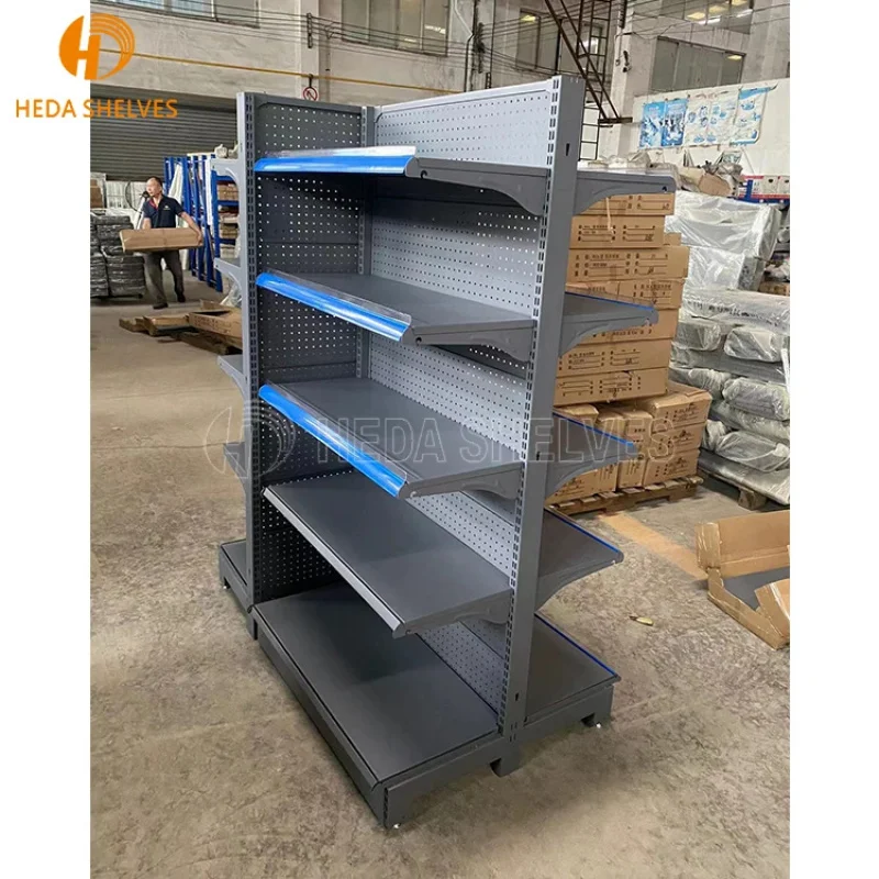 custom.High Quality Department Store Gondola Racking Double Sided Shop Retail Display Racks
