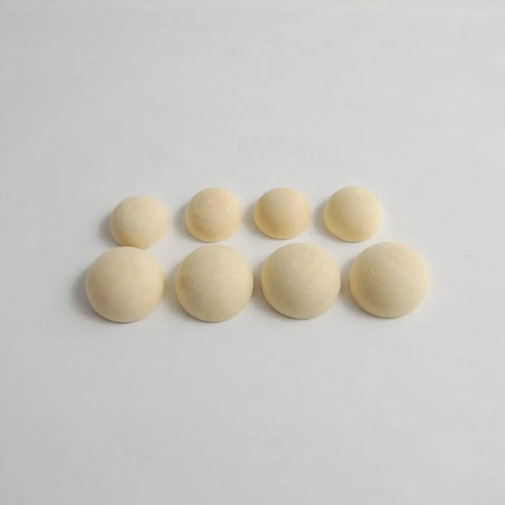 

100Pcs Semi Wood Balls Lotus Wood Half Sphere Smooth Surface for DIY Wall Stickers Painting Carving Party Decoration Mini