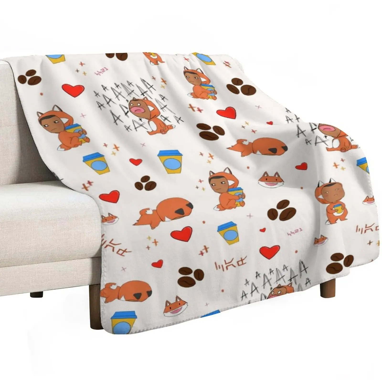 Fox N Caf Scatter Print Throw Blanket for winter bed plaid Sofa Throw Luxury St Decorative Sofa Comforter Blankets