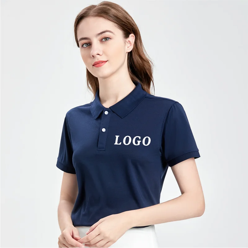 Summer cheap men\'s POLO shirt printing Casual short sleeved printed logo Customized logo for polo shirt with lapel collar