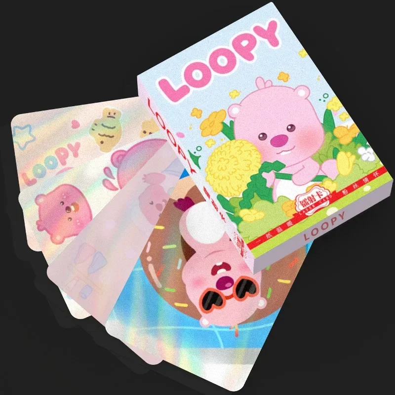 50pcs loopy anime periferiche cartoon cute laser card creative kawaii collection LOMO card flash card giocattoli per bambini all\'ingrosso