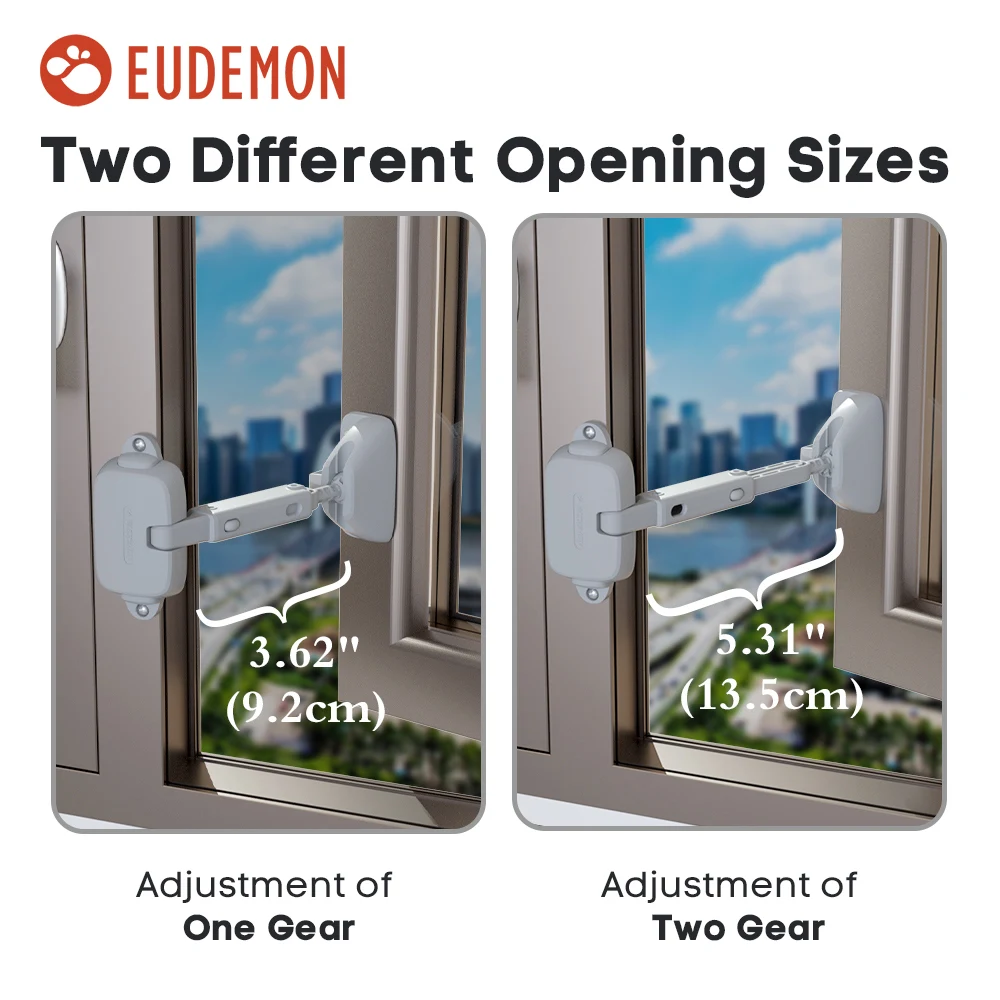 EUDEMON-limitador de bloqueo de ventana ajustable para niños, bloqueo de seguridad, prevención de caídas, 1 unidad