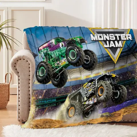 Super Monster Jam Mönster Filt Monster Truck Flanellfilt Mysig Lazy Soffa Överdrag Filt Supermjuka Lakan Madrasser 10 best sales monsterjam - №7