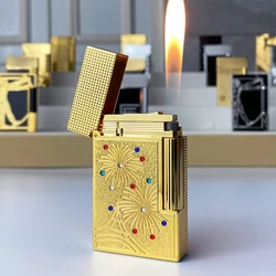 New commemorative edition single and double flame luxury lighter Ping Sound natural paint cigarette smoking butane lighter 18095