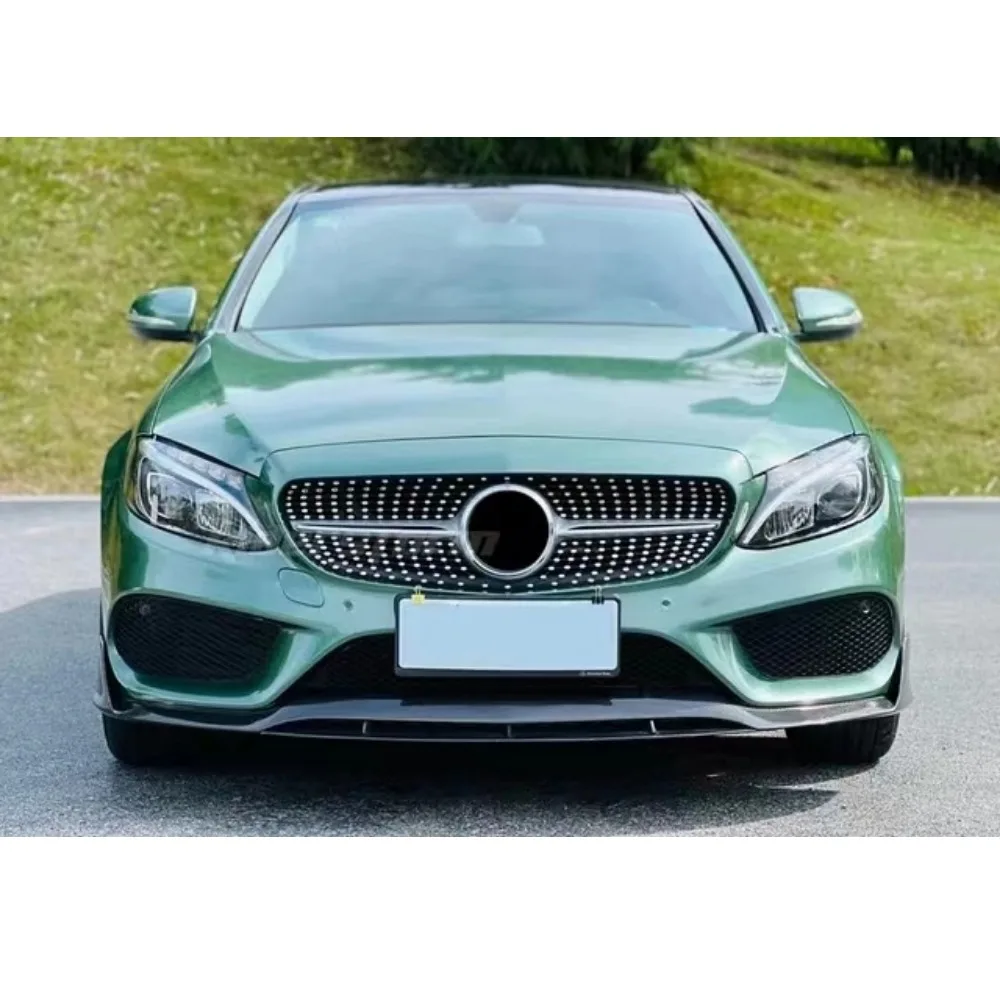 FFor Mercedez Benz C W205 2014-2018 Diamond Grill Front Mesh Grille Auto Part For Mercedez C180 C200 C250 grille front bumper gr