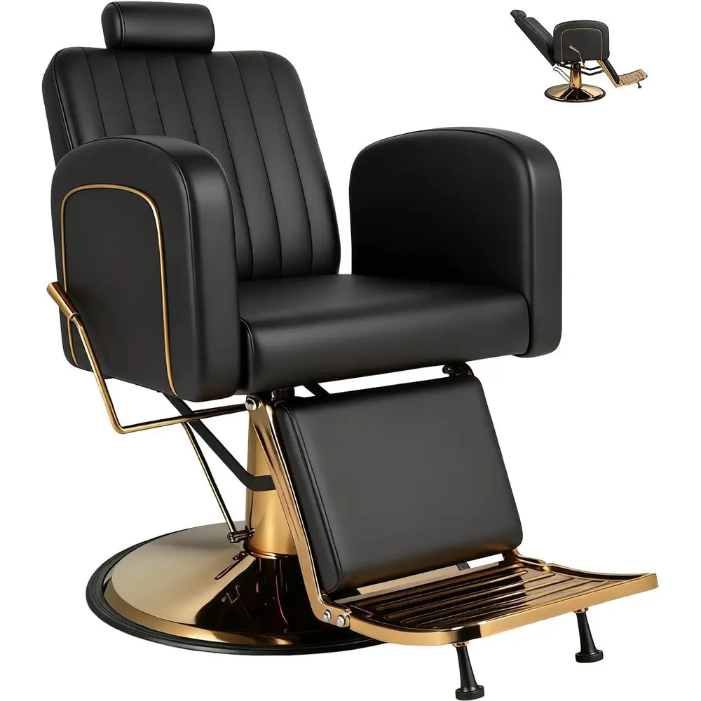 

Heavy Duty Barber Chairs for Barbershop, All-Purpose Reclining Salon Barber Chairs for Hair Stylist, Hydraulic Salon Styling Cha
