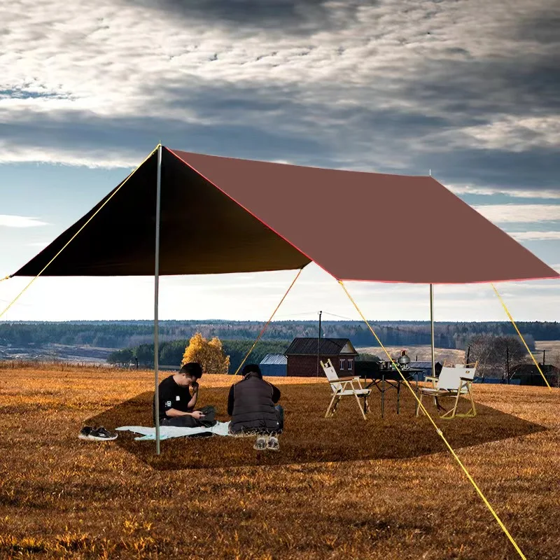 Girder shelter sun shade rain fly awning camping tarp with tent pole beach tent sun shelter