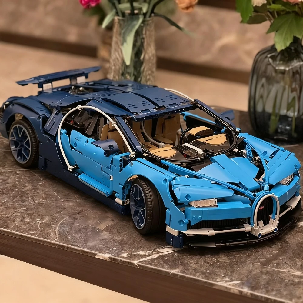 

3599PCS Technical 1:8 Racing Blue Car Building Blocks Super Sports Vehicle Assemble Brick Toy Gift For Kid Boy Adult