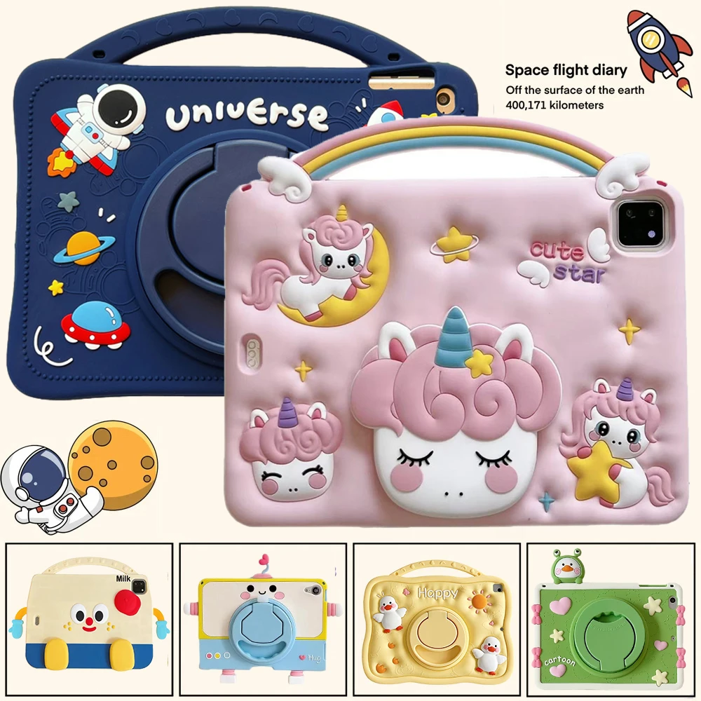 

For Xiaomi Mi Pad 5 6 6S Pro 12.4 Pad7 11.2 Redmi Pad SE 8.7 11 Pro 12.1 inch 10.6 Cartoon Kids Stand Silicon Tablet Case Funda
