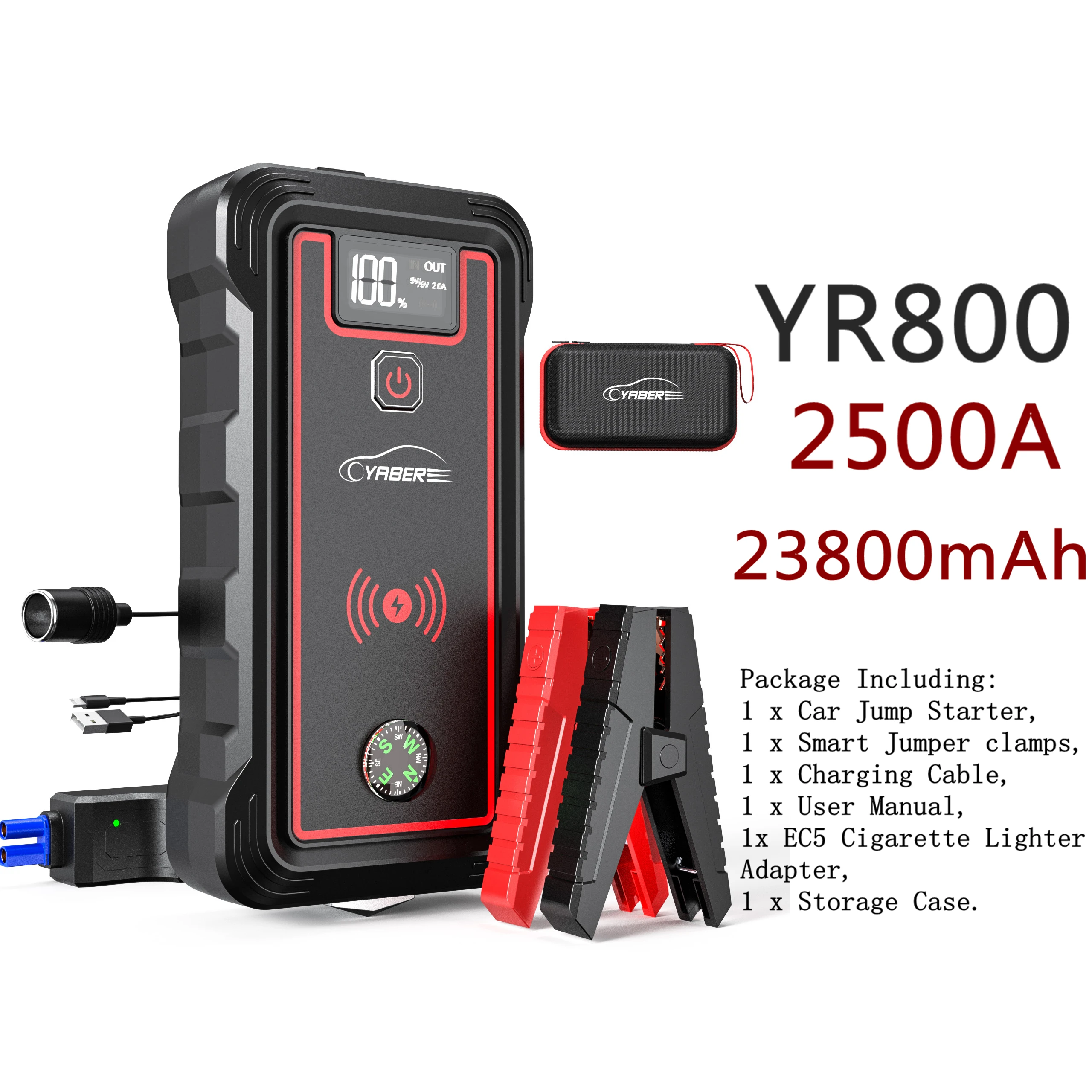 battery jump starter cigarette lighter Smartech Products Cable length 1500A 4-in-1 Jump Starter w/