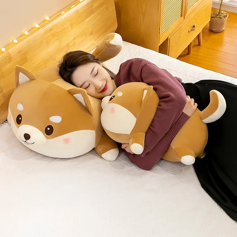 New Round Ball Shiba Inu Down Cotton Plush Toy Cute Dog Cloth Doll Sleeping Pillow Children'S Gift