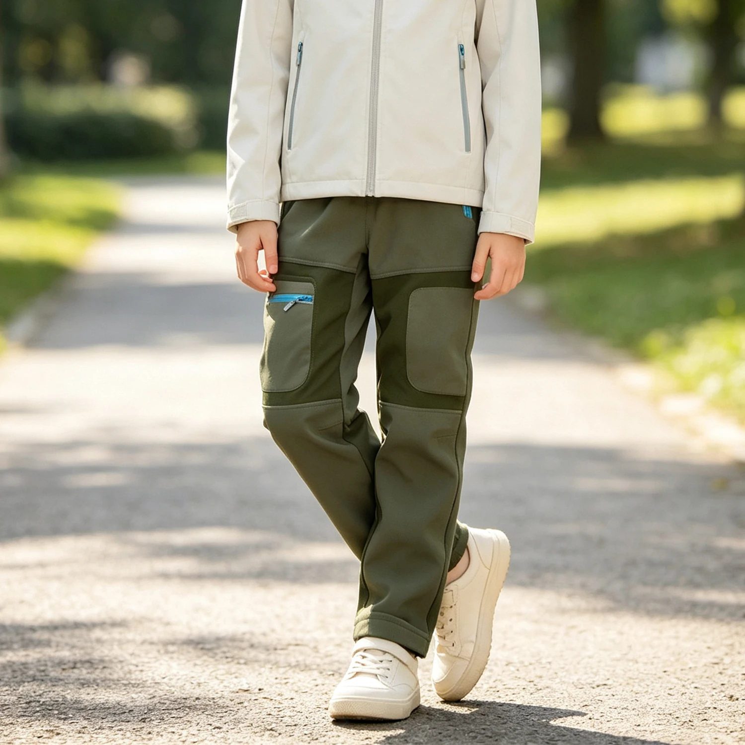 New Brand Waterproof Boys Girls Pants Warm Trousers Sporty Climbing Trousers Children Patchwork Soft Shell Outfits For 105-160cm