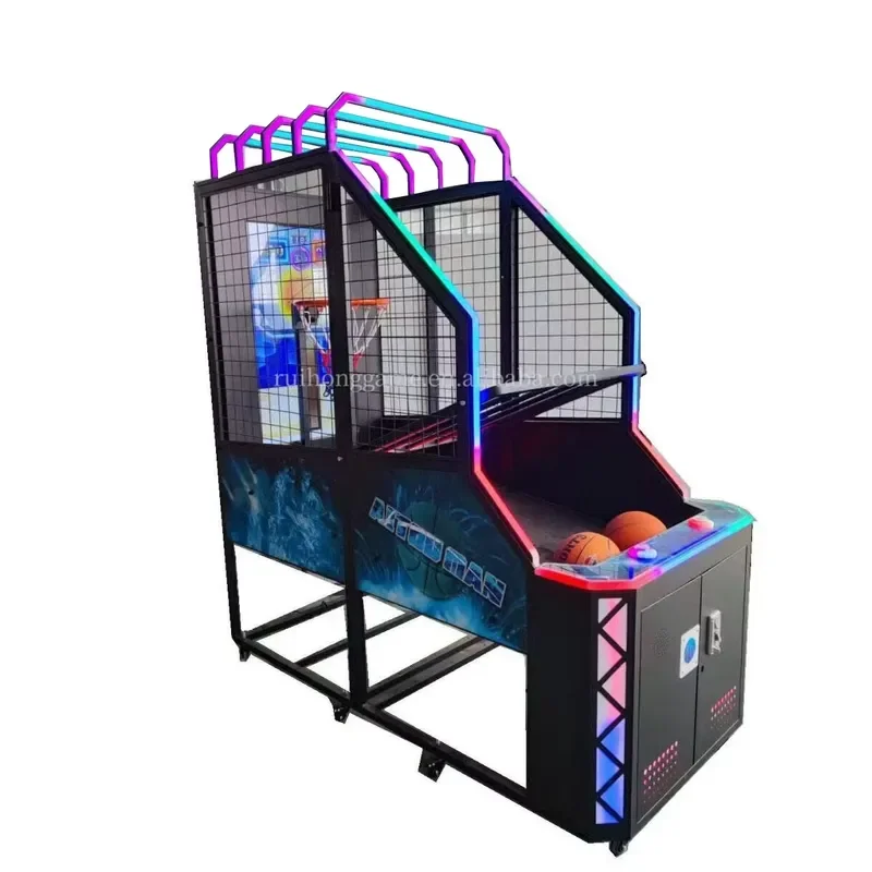 Indoor LCD Arcade Basketball Game Console for Teens Sports Electronic Shooting Hoop Machine Home Entertainment System Toy