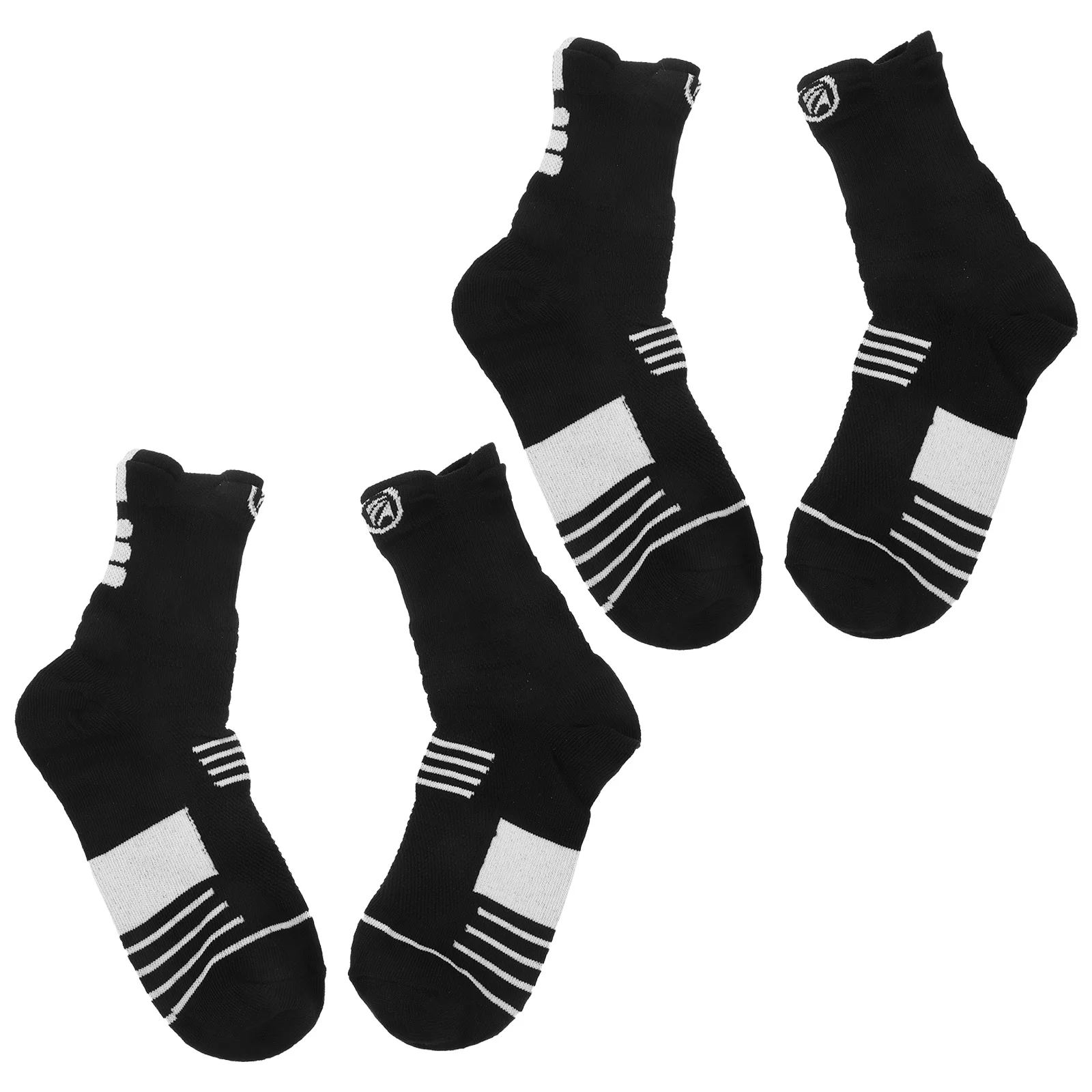 2Pairs Breathable Thermal Mid Calf Sports Socks Skin-Friendly Sweat Absorption Running Climbing Snowboarding Socks for Men