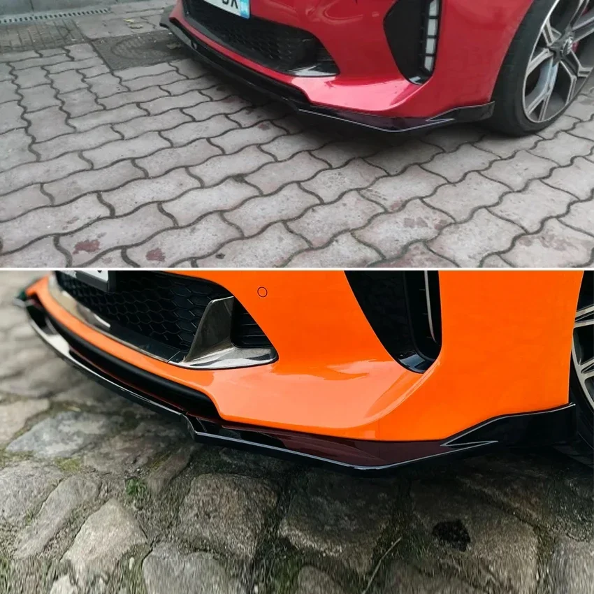 For Kia Stinger GT 2018-2023 Front Bumper Spoiler Lip Lower Body Kit Diffuser Splitter Tuning Guard Black Style Car Accessories view 3