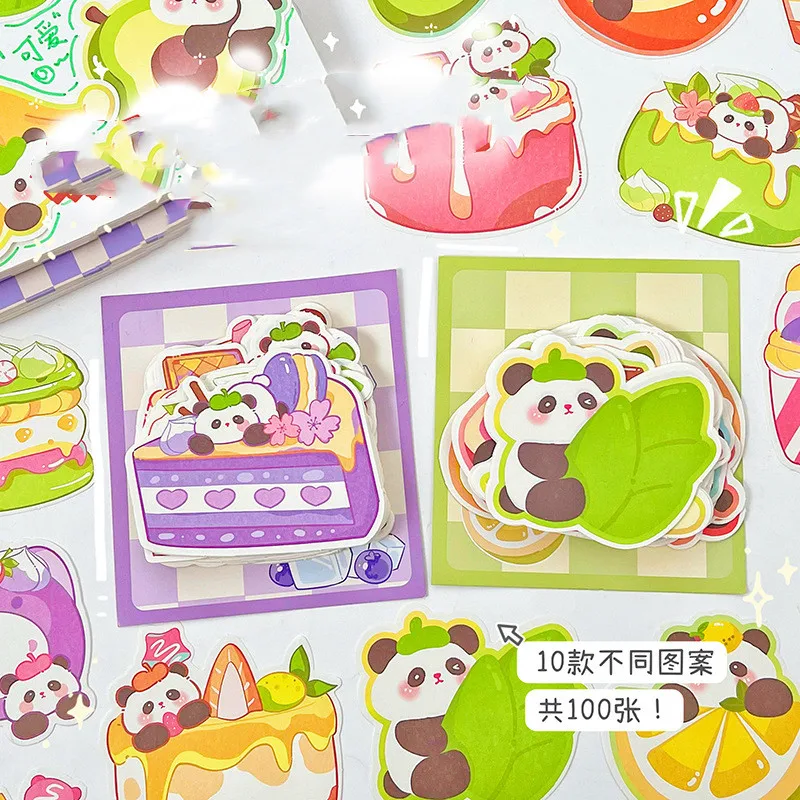 12 pack/lot Kawaii Fruit Cake Panda Memo Pad Sticky Note Cute N Times Stationery Label Notepad Post School Supplies